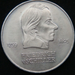 20 марок 1972 год ГДР Фридрих фон Шиллер
