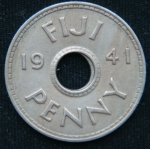 1 пенни 1941 год Фиджи