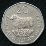 20 пенсов 1982 год Фолклендские острова