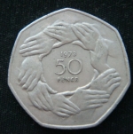50 пенсов 1973 год Великобритания  Вступление в Европейское Экономическое Сообщество