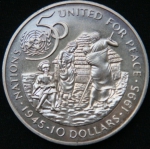 10 долларов 1995 год Намибия 50 лет ООН