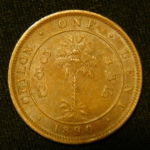 1 цент 1890 год Цейлон