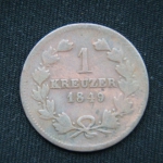 1 крейцер 1849 год Баден