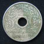 5 центов 1921 год Голландская Ост-Индия