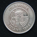 1 крона 1996 год Исландия