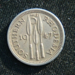 3 пенса 1947 год Южная Родезия