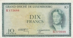10 франков 1954 год Люксембург