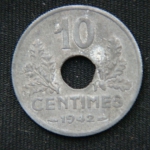 10 сантимов 1942 год Франция