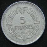 5 франков 1947 год Франция