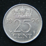 25 центов 1976 год Нидерланды