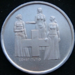 5 франков 1974 года Швейцария 100 лет Конституции