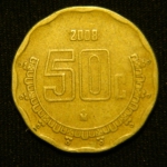 50 сентаво 2008 год Мексика