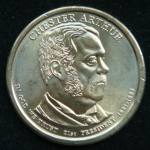 1 доллар 2012 год. 21-й Президент США - Честер Алан Артур (1881–1885) D
