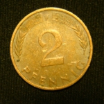 2 пфеннига 1971 год F