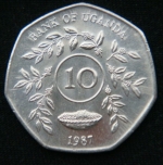 10 шиллингов 1987 года Уганда