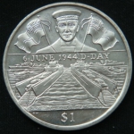 1 доллар 2004 год Британские Виргинские остров 60 лет Высадке в Нормандии - Флота