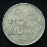 25000 лир 1999 год
