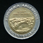 1 песо 2010 год 200 лет Аргентине - ледник Перито-Морено