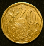 20 центов 1996 год ЮАР