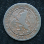 1 цент 1884 год Нидерланды