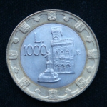 1000 лир 1997 год Сан-Марино