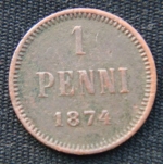 1 пенни 1874 год