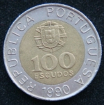 100 эскудо 1990 год