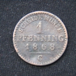 1 пфенниг 1868 год С Пруссия