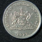 25 центов 1977 год Тринидад