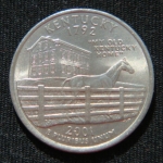 25 центов 2001 год D Квотер штата Кентукки
