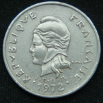 10 франков 1972 год Французская Полинезия