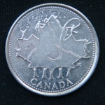 25 центов 2002 год Канада  День Канады - Кленовый лист