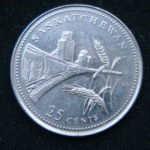 25 центов 1992 год Канада   Саскачеван