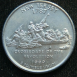 25 центов 1999 год Квотер штата Нью-Джерси