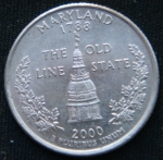 25 центов 2000 год D Квотер штата Мэриленд