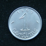 1 сантим 1969 год Франция