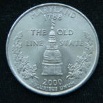 25 центов 2000 год P Квотер штата Мэриленд