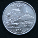 25 центов 2006 год Квотер штата Небраска D