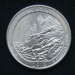 25 центов 2012 год P Национальный парк Акадия