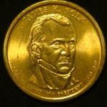 1 доллар 2009 год Президент США - Джеймс Нокс Полк (1845-1849)