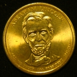 1 доллар 2010 год Президент США - Авраам Линкольн (1861-1865)