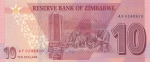 10 долларов 2020 года Зимбабве