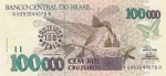 100000 крузейро 1990 год /100 крузейро реал 1993 год Бразилия