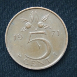 5 центов 1971 год Нидерланды