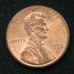 1 цент 1992 год D