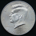 1\2 доллара 2012 год D Kennedy Half Dollar