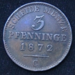 3 пфеннига 1872 год Пруссия