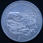 50 пенсов 1990 год Фолклендские острова  Детский фонд