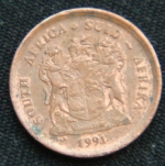 1 цент 1991 год ЮАР