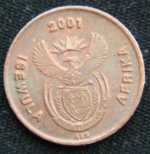 1 цент 2001 год ЮАР